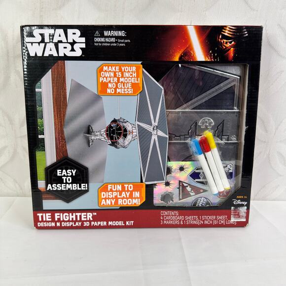 5 for $25| Star Wars Tie Fighter Design N Display 3D Paper Model Kit - New - Picture 5 of 7